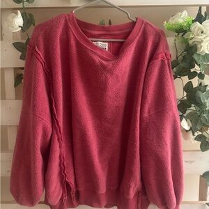 American Eagle Outfitters V-Neck Sweater in Deep Pink